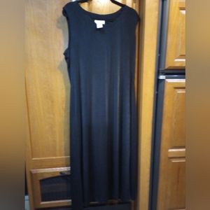 White Stag Maxi Black Dress Basic Closet Staple Lagenlook XL